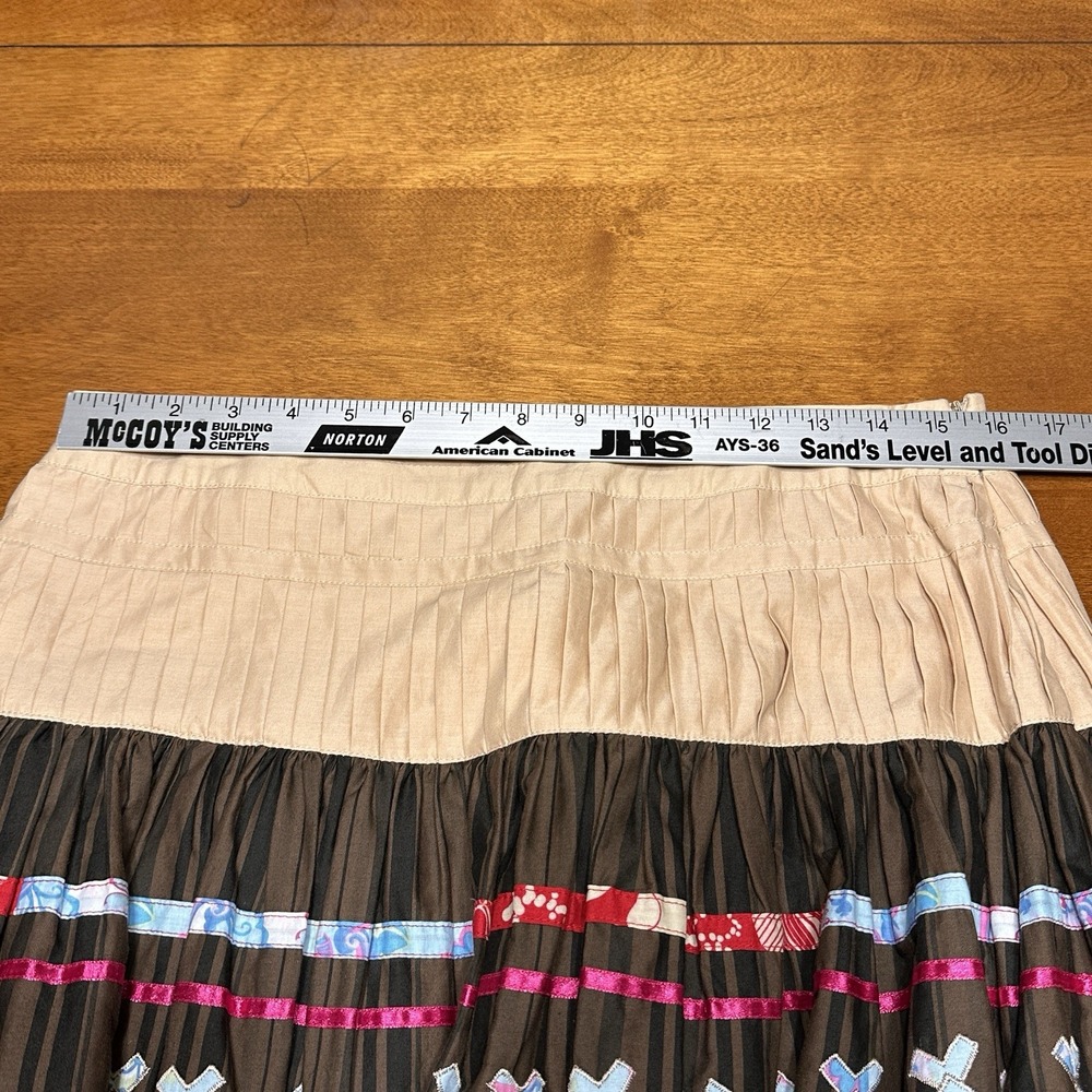 Neiman Marcus Exclusive Embroidered Skirt Boho Folk Moroccan A-line Midi Sz 8 - Picture 8 of 9